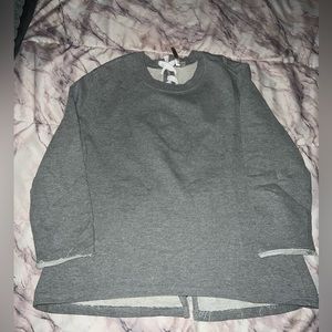 Lace Up Grey Sweatshirt